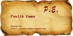 Pavlik Emma névjegykártya